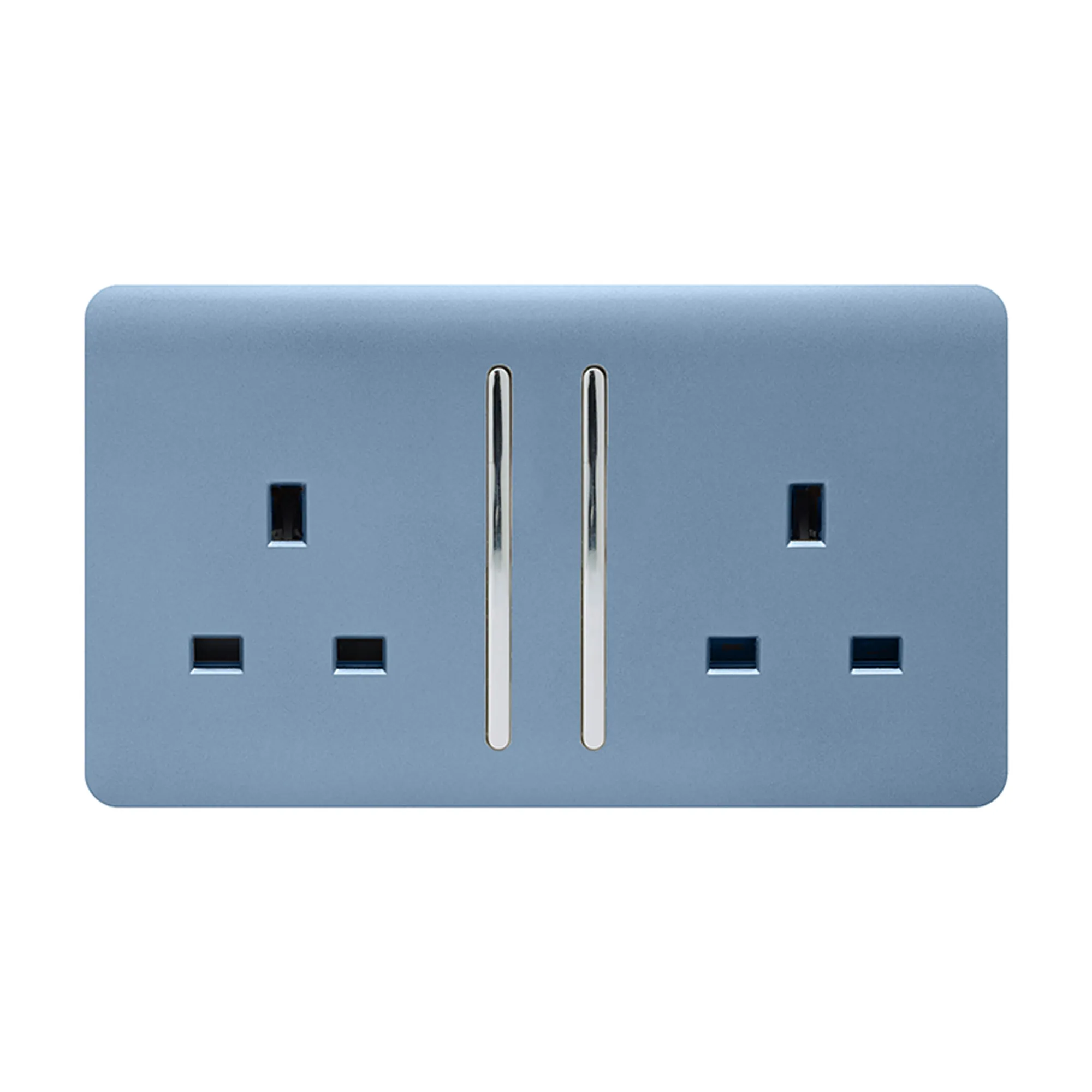 2 Gang 13Amp Long Switched Double Socket Sky